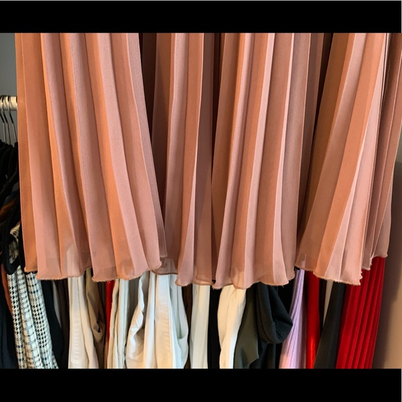 Mauve pink pleated midi skirt - Picture 4 of 5